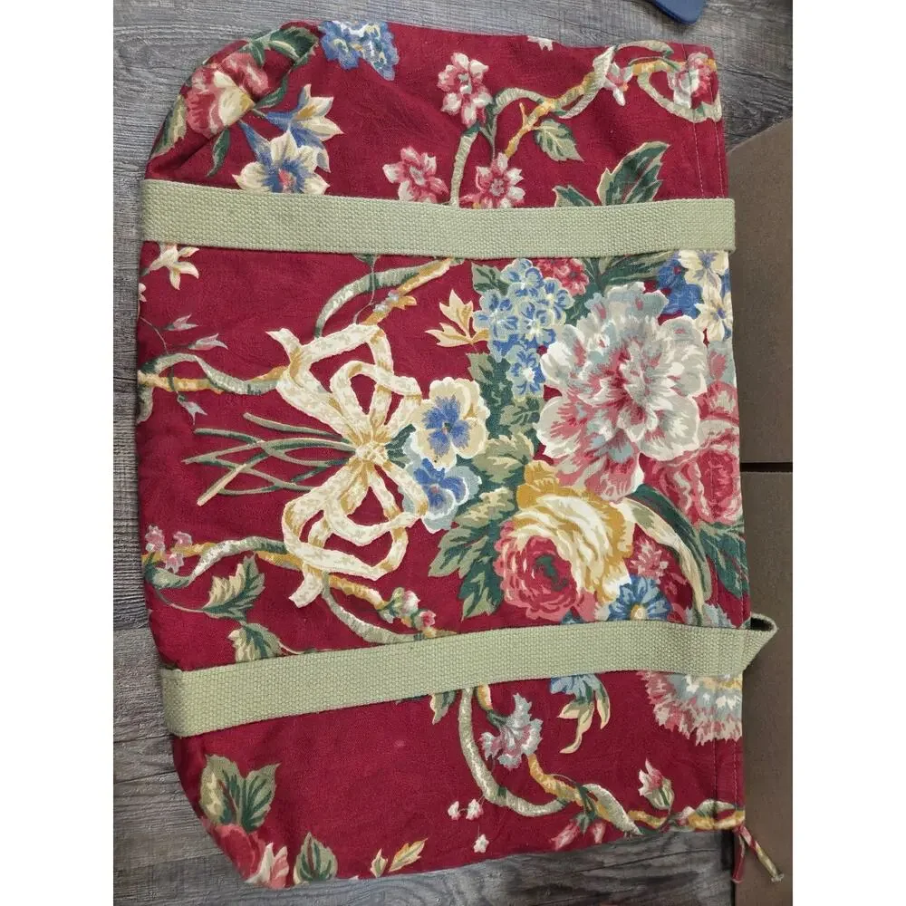 Vintage 80’s Gloria Rae Travel Bag/Tote Cotton Tapestry Floral Shoe Bag Carry On